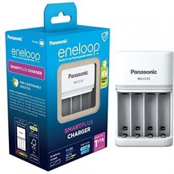 Cargador Rápido Panasonic Eneloop BQ-CC55E para Baterías AA/AAA con Protección Contra Sobrecarga