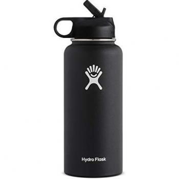 Hydro Flask Unisex - Botella de boca ancha para adultos, negra, 532 ml