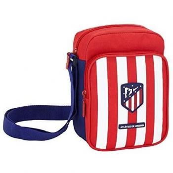 Safta Equipaje para niños Bandolera de Atlético de Madrid Oficial con Bolsillo Exterior, Rojo/Blanco, 16 x 22 x 6