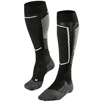 Falke SK2 Women's Ski Socks - Black Mix, Intermediate Cushioning, Size 41/42