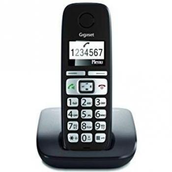 Gigaset E260 - Teléfono (Teléfono DECT, Terminal inalámbrico, Altavoz, 120 entradas, Identificador de Llamadas, Antracita)