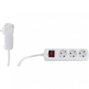 Regleta Smart REV 0012326115 - Regleta con 3 enchufes (8 mm, 5 m, máx. 3680 W), Color Blanco