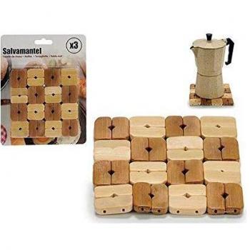 Bigbuy Home S3601236 Salvamantel, 13 x 2 x 13 cm, Cuadrado, 3 Piezas