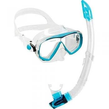 Cressi Combo Set Estrella + Gamma Conjunto Combinado de máscara de Buceo y Snorkel, Unisex-Adulto, Transparent/Aquamarin, Talla única