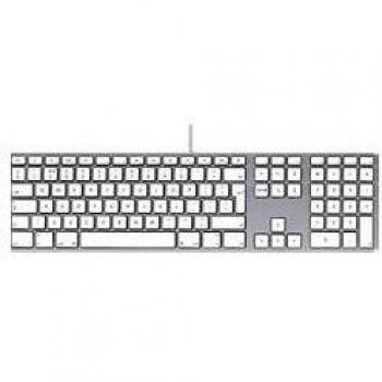 Apple Keyboard, Con cables, USB, Mac OS X v10.4.10 +, Plata, Aluminio