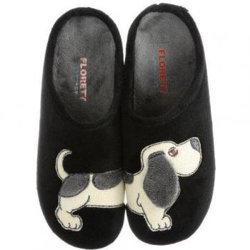 Florett Nancy - Pantuflas de material sintético mujer, color negro, talla 38