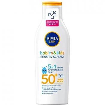 NIVEA SUN Kids Leche Solar Sensible Protección y Cuidado FPS 50+, 200 ml