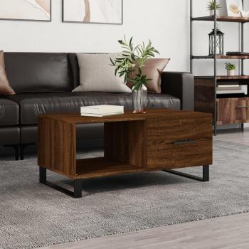 Mesa de centro madera contrachapada 90x50x40 cm en color Blanco, Negro y Marrón - vidaXL Mesita de Salón o Comedor o Auxiliar Mesa de Café