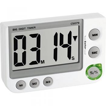 TFA Avisador Digital de Cocina de 1 Tiempo, Blanco, Pack de 1 Unidad