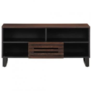 Mueble de TV madera maciza mango marrón 100x34x46 cm