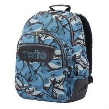 Mochila Escolar Totto Tiburones Rayol con Protección Contra el Roce