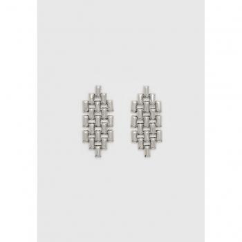 Stradivarius Grey Wide Chain Earrings OS