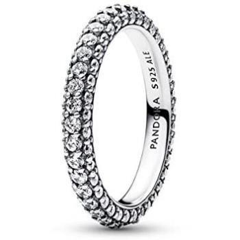 Anillo de Plata de Ley con Pavé y Circonitas Cúbicas - Talla 50