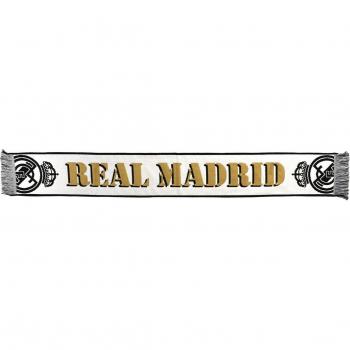 Bufanda Real Madrid C.F. Blanca con Letras Doradas