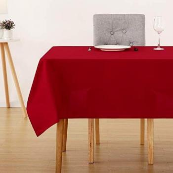 Deconovo Manteles Mesa Rectangular Oxford para Cocina 150 x 150 cm Rojo