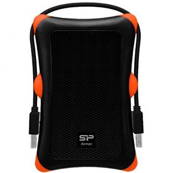 Silicon Power Armor A30 2.5-Inch Shockproof USB 3.0 HDD/SSD Enclosure Black and Orange