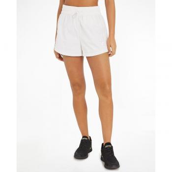 Leggings largos de talle medio Sport Tommy Hilfiger, Pantalón corto Regular High Waist Woven blanco puro mujer - M