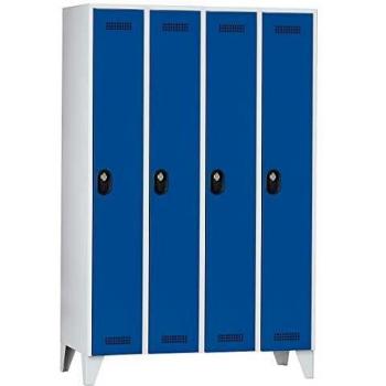 Armario guardarropa Wolf 985578, 4 compartimentos, altura de estante 1700 mm, color gris claro y azul cian