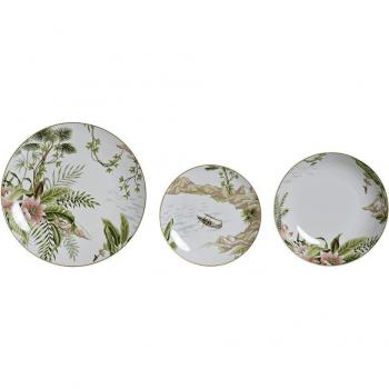 Juego de Vajilla Fíjalo de Porcelana con 18 Piezas y Diseño Multicolor