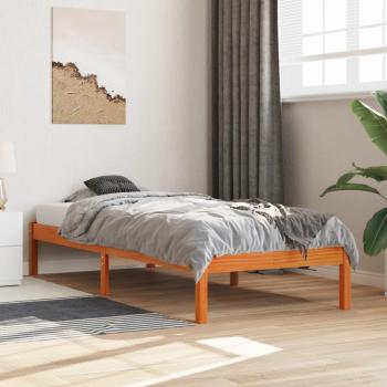 Cama solar sin colchón de madera de pino macizo en color marrón, dimensiones 90x200 cm