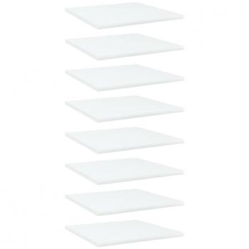 White Engineered Wood Bookshelf Boards - 8 Pack, 40x40x1.5 cm (15.7x15.7x0.6)