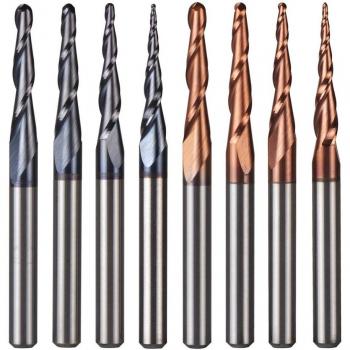 Tungsten Solid Carbide Taper Ball Nose CNC Cutter Set