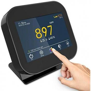 Medidor co2,Medidor de CO2, Medidor co2 Ambiente, Detector de dióxido de Carbono para Temperatura y Humedad Relativa, Monitor de Calidad del Aire, Sensor de conducto NDIR, Registrador de Datos