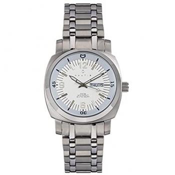 Nautis Stealth Men's Quartz Bracelet Watch with Day/Date - White Stainless Steel, One Size