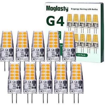 G4 LED Bombillas, AC/DC 12V, 3W Equivalente a Lámparas Halógenas de 30W, Blanco Cálido 3000K, Sin Parpadeo, No Regulable, Ángulo de haz de 360°, Paquete de 10