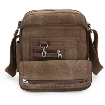 Bandolera MeCool de lona, para hombre, para viajes, la escuela, de paseo, etc., color Beige, talla M