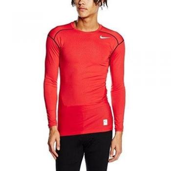 Nike HyperCool COMP LS Top - Camiseta de fitness y ejercicio para hombre, color rojo / negro / blanco, talla M