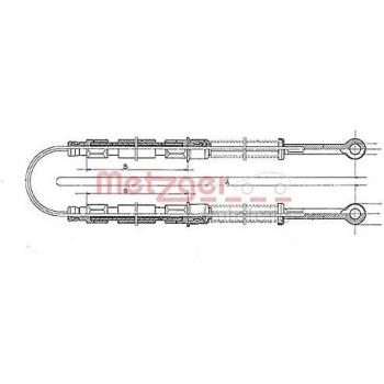 Cable de freno de mano Metzger 12.102E para Fiat, Lancia y Seat, trasero, compatible con frenos de tambor COFLE Panda I (3/5 puertas)