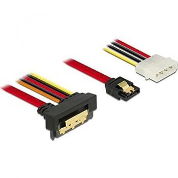 Cable SATA 0,3 m Negro con Molex (4-pin) y Conector Hembra SATA 7-pin - DeLOCK 85231