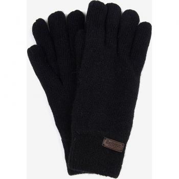 Barbour Soft Knit Gloves with Ribbed Cuffs, Black, Unisex, Size: ONE SIZE
