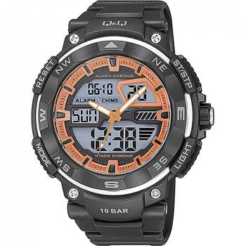 Q&Q BY CITIZEN Reloj digital con correa de plástico en color negro y dial LCD analógico - digital para hombre