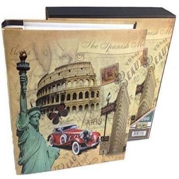 Álbum de fotos de los álbumes de fotos de París de Londres de viaje 20 x 26 x 5,5 cm 200 foto de 10 x 15 cm con diseño de álbum de fotos