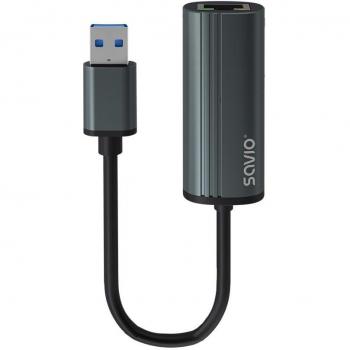 Adaptador USB-A 3.1 Gen 1 a RJ-45 Ethernet Gigabit Savio AK-55