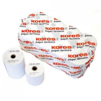 Pack 10 Rollos Papel Térmico 57x40mm, Longitud 18m, Sin Bisfenol A (BPA), Kores 56654200