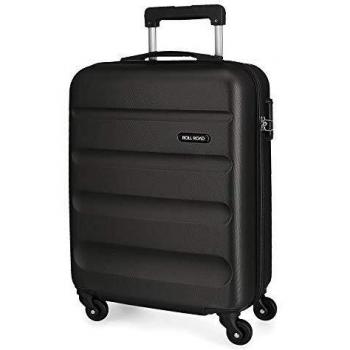 Roll Road Flex Maleta de Cabina Negro 38x55x20 cms Rígida ABS Cierre combinación 35L 2,5Kgs 4 Ruedas Equipaje de Mano