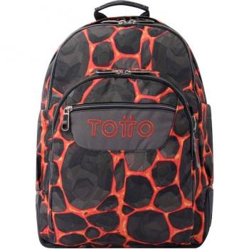 Mochila Escolar Totto Crayoles con Estampado de Rocas Multicolor