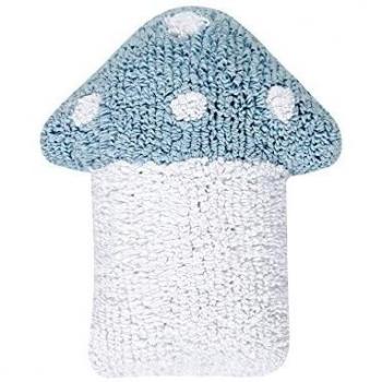 Happy Decor Kids -Cojín Mushroom 100% Algodón Natural- Relleno: 100% Poliéster -Azul- 30x35 cm