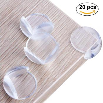 Letilio Protecciones para esquinas - 20pcs Protecciones para bebés y de niño,bebé seguridad para esquina,adhesivo fuerte para la reutilización de las guardias,Transparente