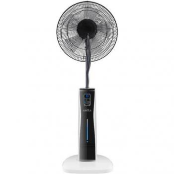 Ventilador de Pie Corvo con Nebulizador y Mando, 3 Velocidades, Potencia 75W, Color Blanco/Negro