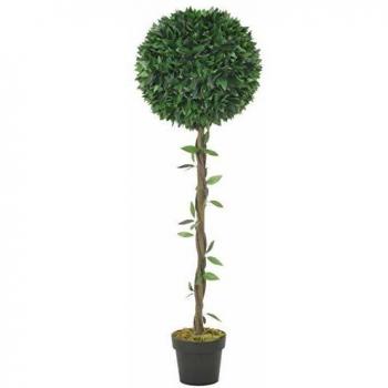 Árbol de laurel artificial con macetero verde 130 cm