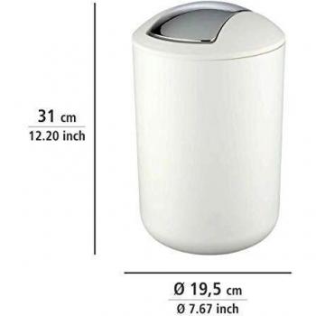 Cubo de basura con tapa basculante WENKO Brasil, 6,5 litros, plástico resistente, color blanco