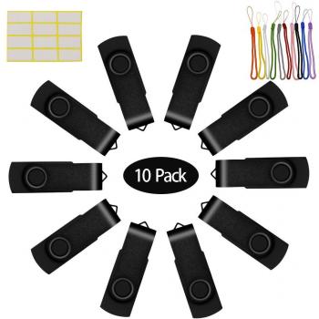 4 GB Pendrive, 10 Piezas 4GB Memorias USB 2.0 Portátil Memoria Flash Drive Negro U Disco Alta Velocidad U-Disk Almacenamiento de Datos Externo para Computadoras y PC