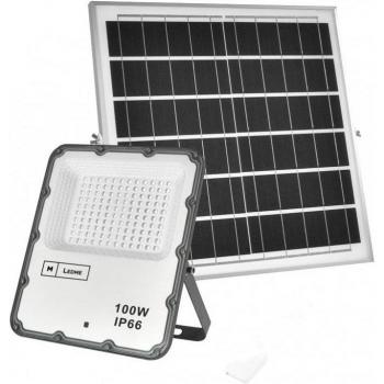LEDME - Foco Proyector Led Solar Venecia 100W con mando a distancia, IP66 Regulable, Color Luz fría
