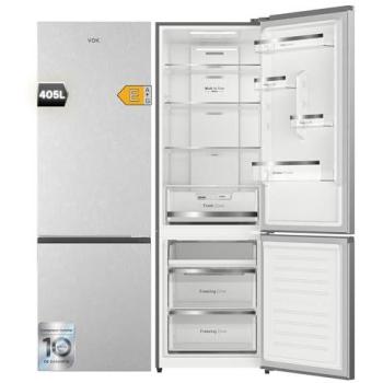 Frigorífico Combi VOK 405L No Frost Inox 185.5cm - Compresor Inverter Silencioso 37dB, Zona Smart Fresh, Clase E