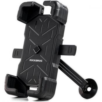 Soporte para teléfono de motocicleta giratorio 360° para dispositivos de 4,5 a 7,2 pulgadas - negro