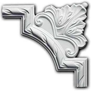 Elemento decorativo de esquina Profhome 152292 estilo Neo-Empire blanco